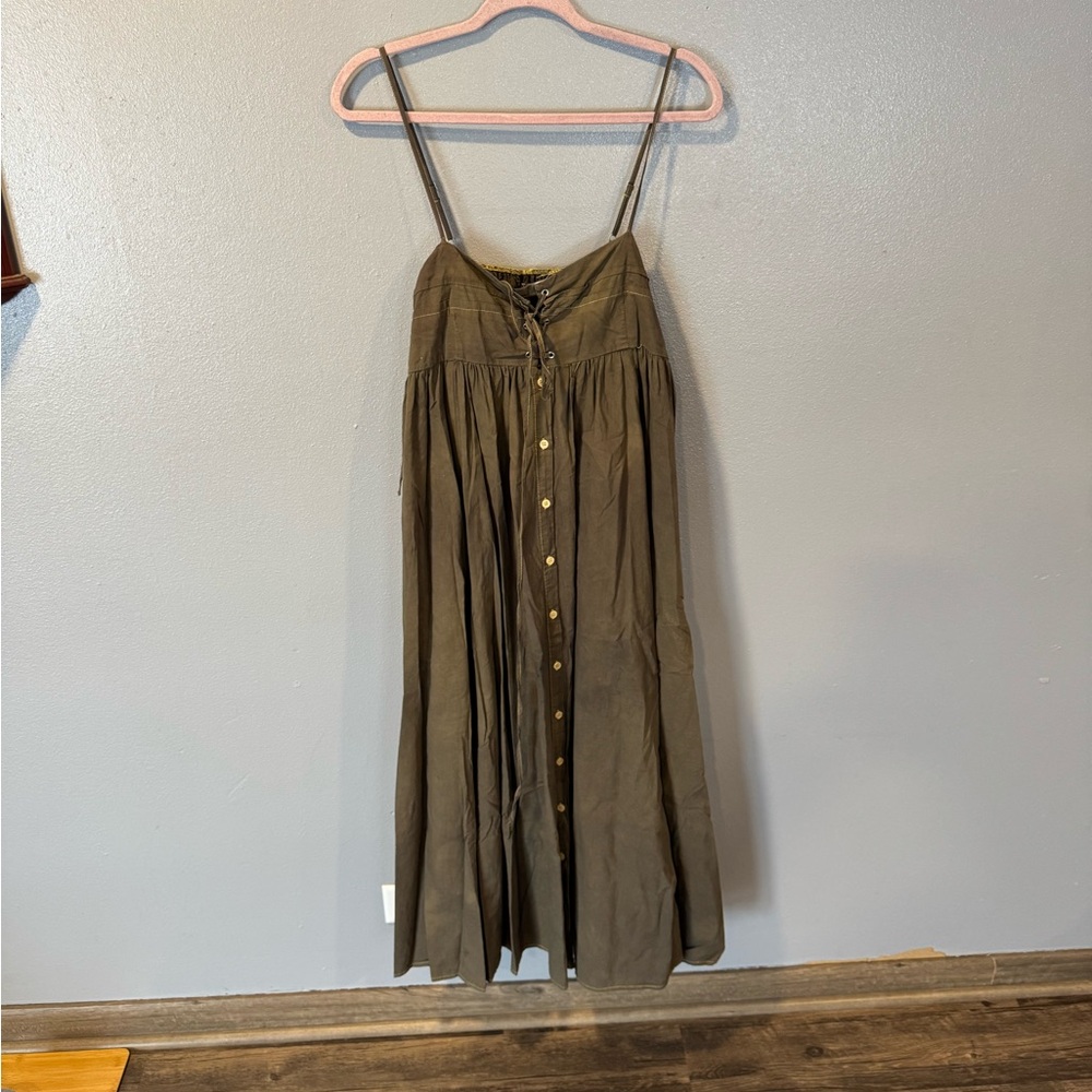 Olive Green Sleeveless Maxi Dress